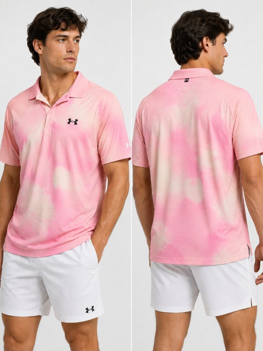 Under Armour Men’s Iso-Chill Pink Tie Dye Golf Polo Shirt - Size XL